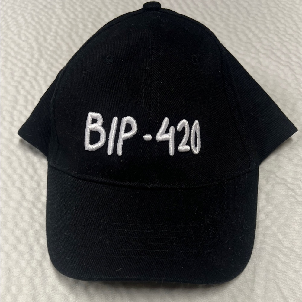 Black Bitcoin BIP-420 Hat with White Embroidery